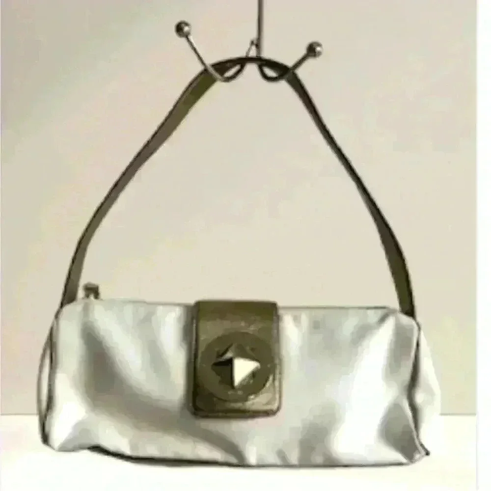 Kate Spade canvas and leather baguette bag